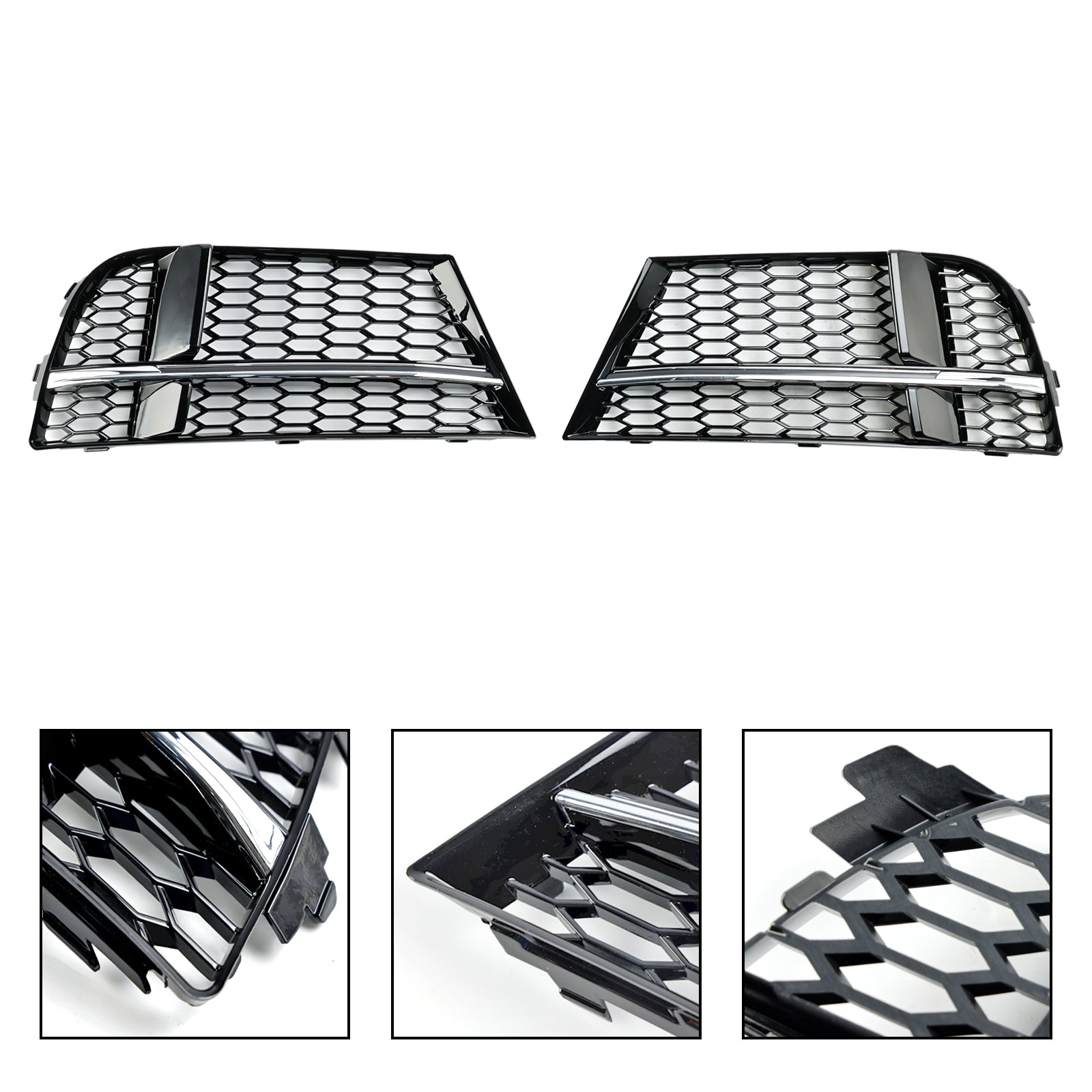 Mistlamp Cover Bezel Grill Grille Fit AUDI A3 S-LINE 2017-2019 8 V