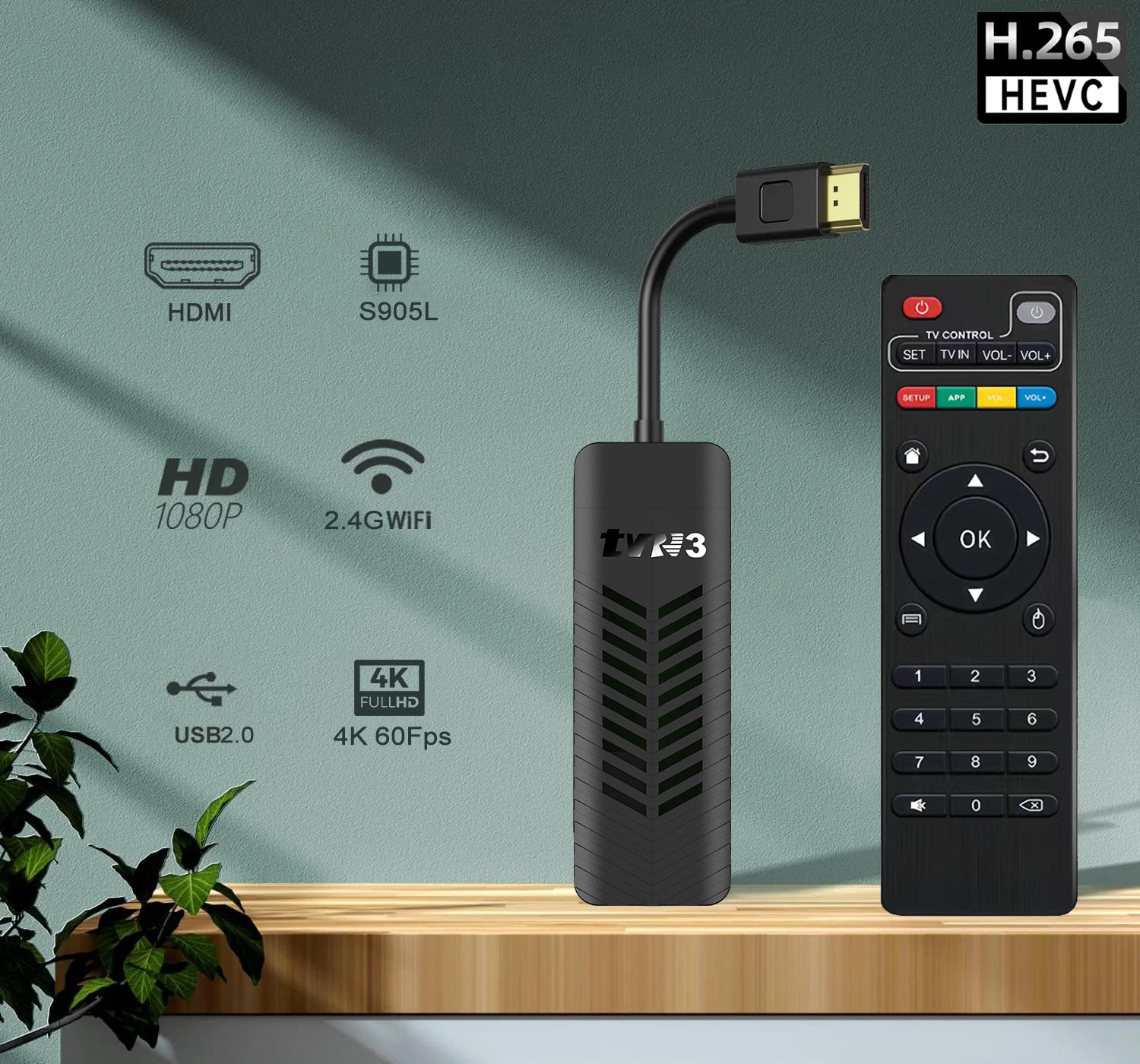 TVR3-S TV Stick Android14.0 RAM 1 GB ROM 8 GB Dongle Set-Top Box 4K Player TV Box