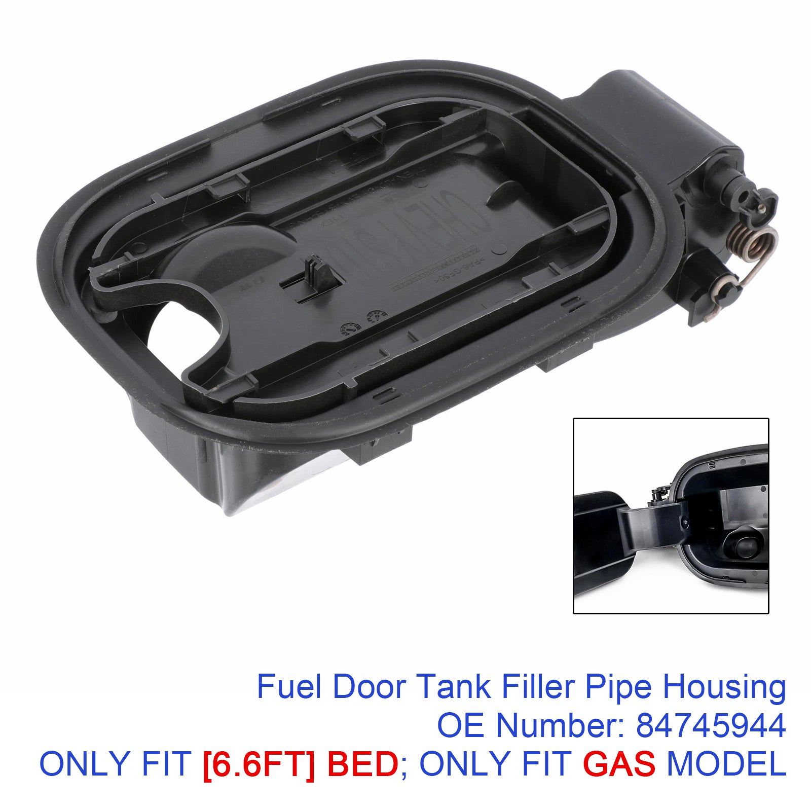 Fuel Door Tank Filler Pipe Housing 84745944 For Chevy Silverado 1500 6.6FT 19-24