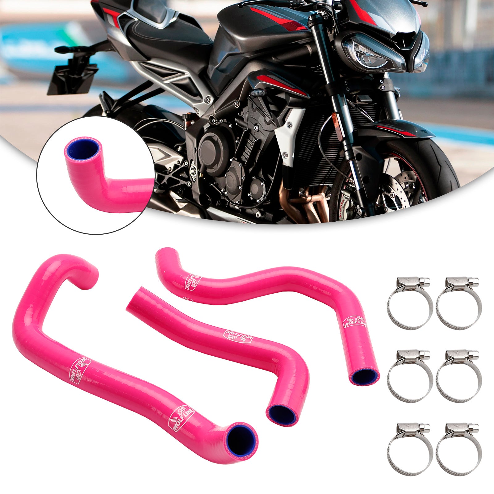 2020-2022 Street Triple 765 R RS Silicone Radiator coolant Hose kit