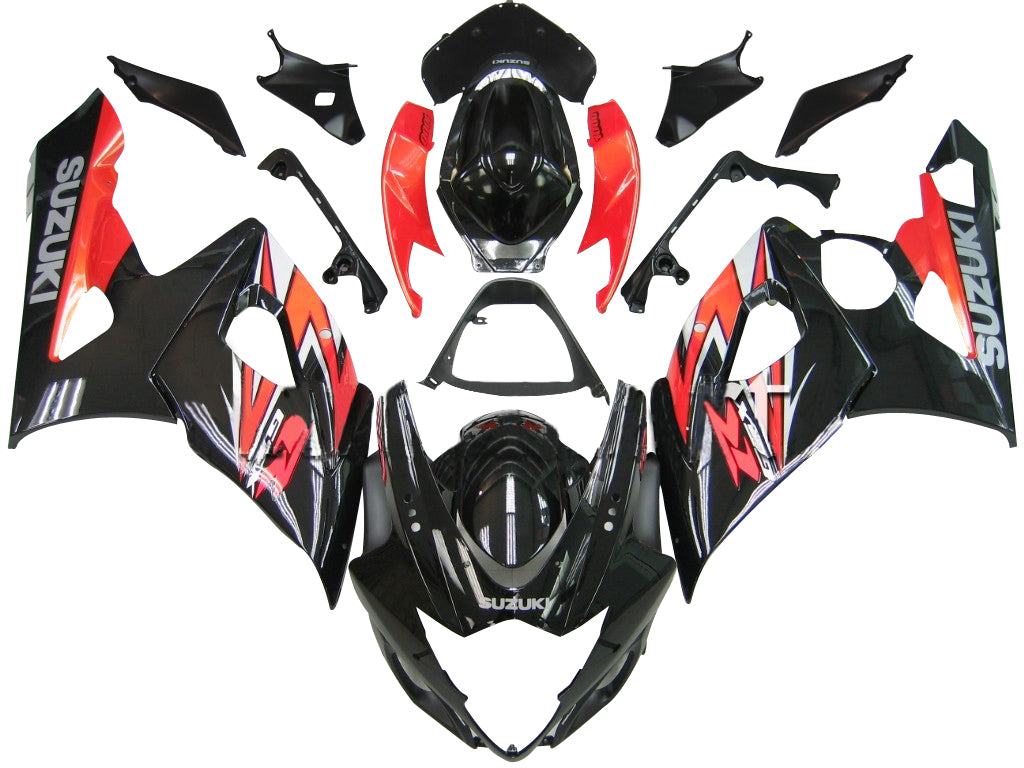 2005-2006 Suzuki GSXR 1000 Carénages GSXR Racing Noir et Rouge Générique