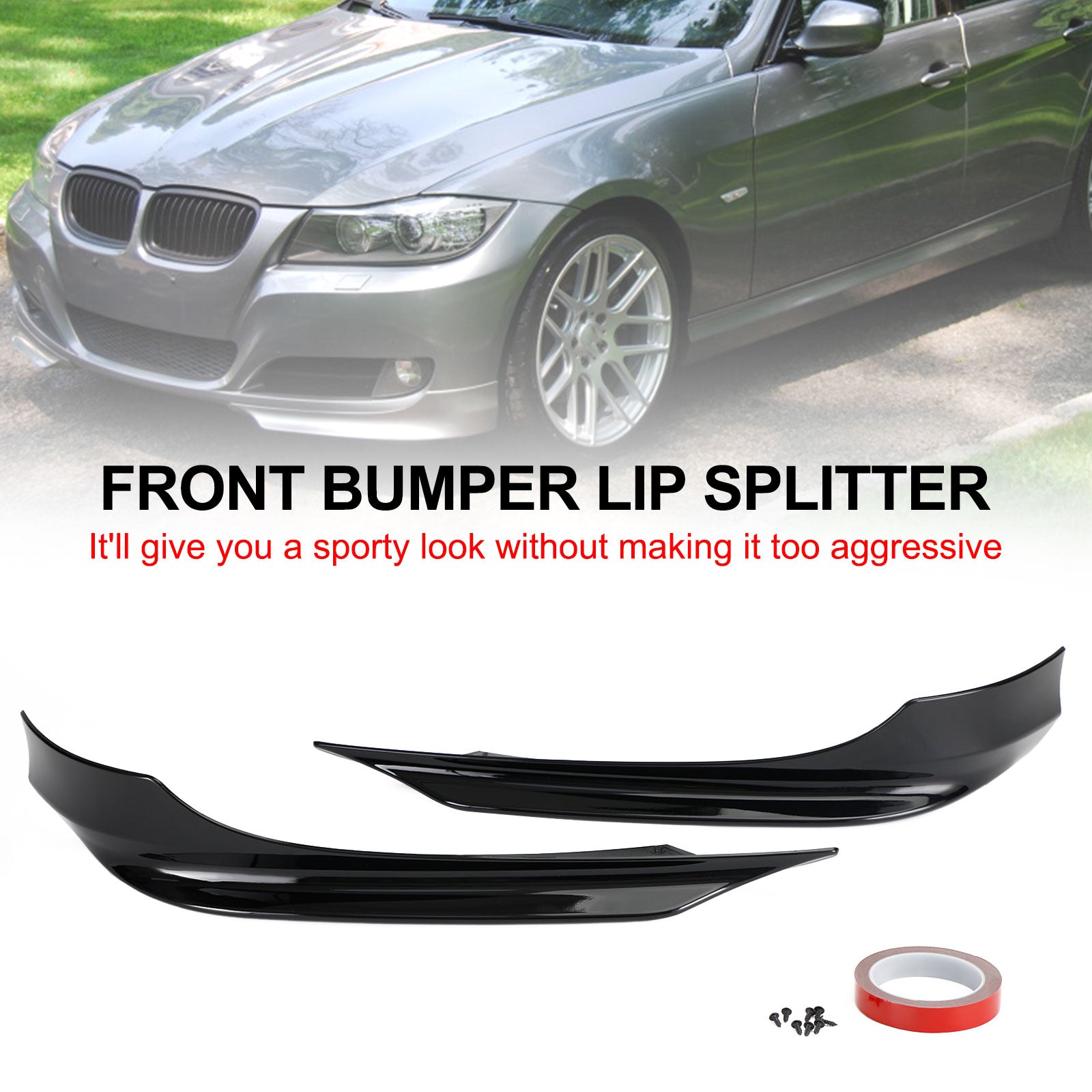 Front Bumper Lip Splitter Spoiler Fit BMW 3 Series E90 2008-2012 LCI PP