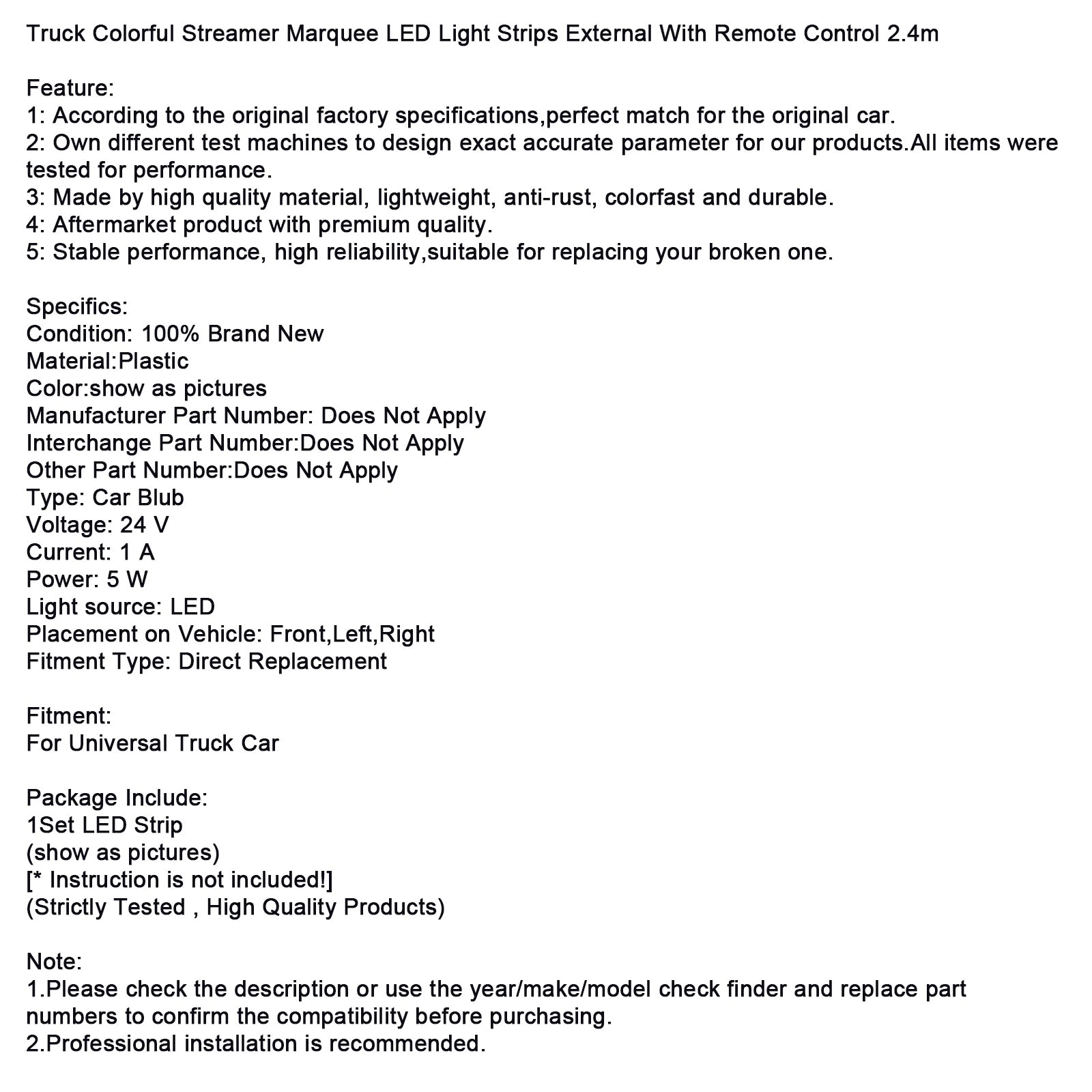 Truck Kleurrijke Wimpel Markttent LED-lichtstrips met afstandsbediening 2,4 m