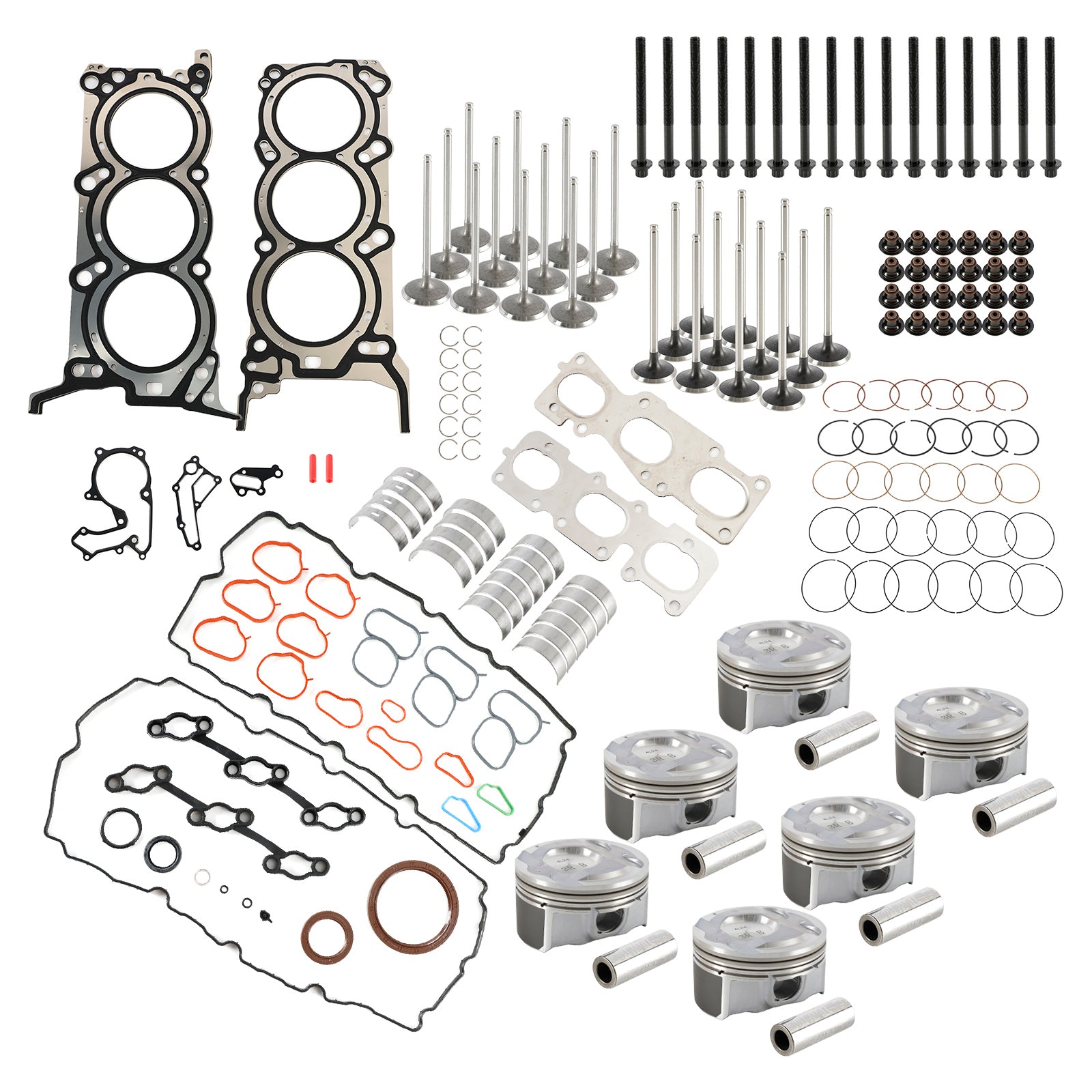 G6DH 3.3L Engine Rebuild Pistons Gaskets Bearings Kit for Hyundai Kia Sorento