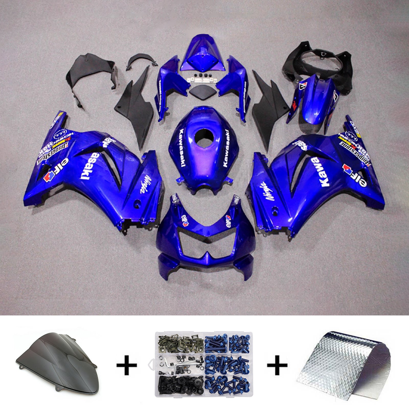Kit carena iniezione carrozzeria in plastica ABS adatta per Kawasaki EX250 Ninja250R 2008-2012