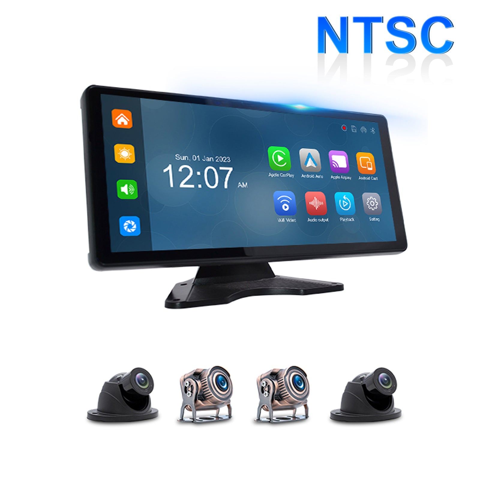 10,36 inch 1600*720 IPS Quantum Screen Touch voor RV Truck Bus + 4 achteruitrijcamera