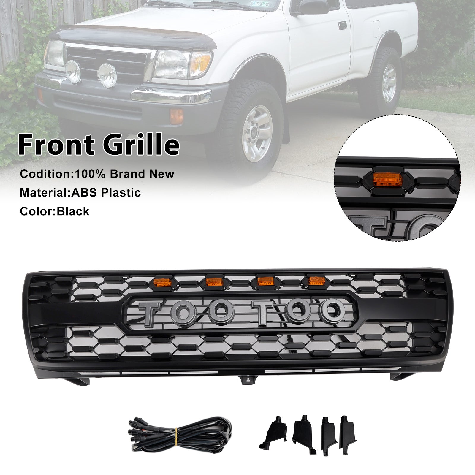 Honeycomb Front Bumper Grill Grille Fit Toyota Tacoma 1997-2000 TRD PRO