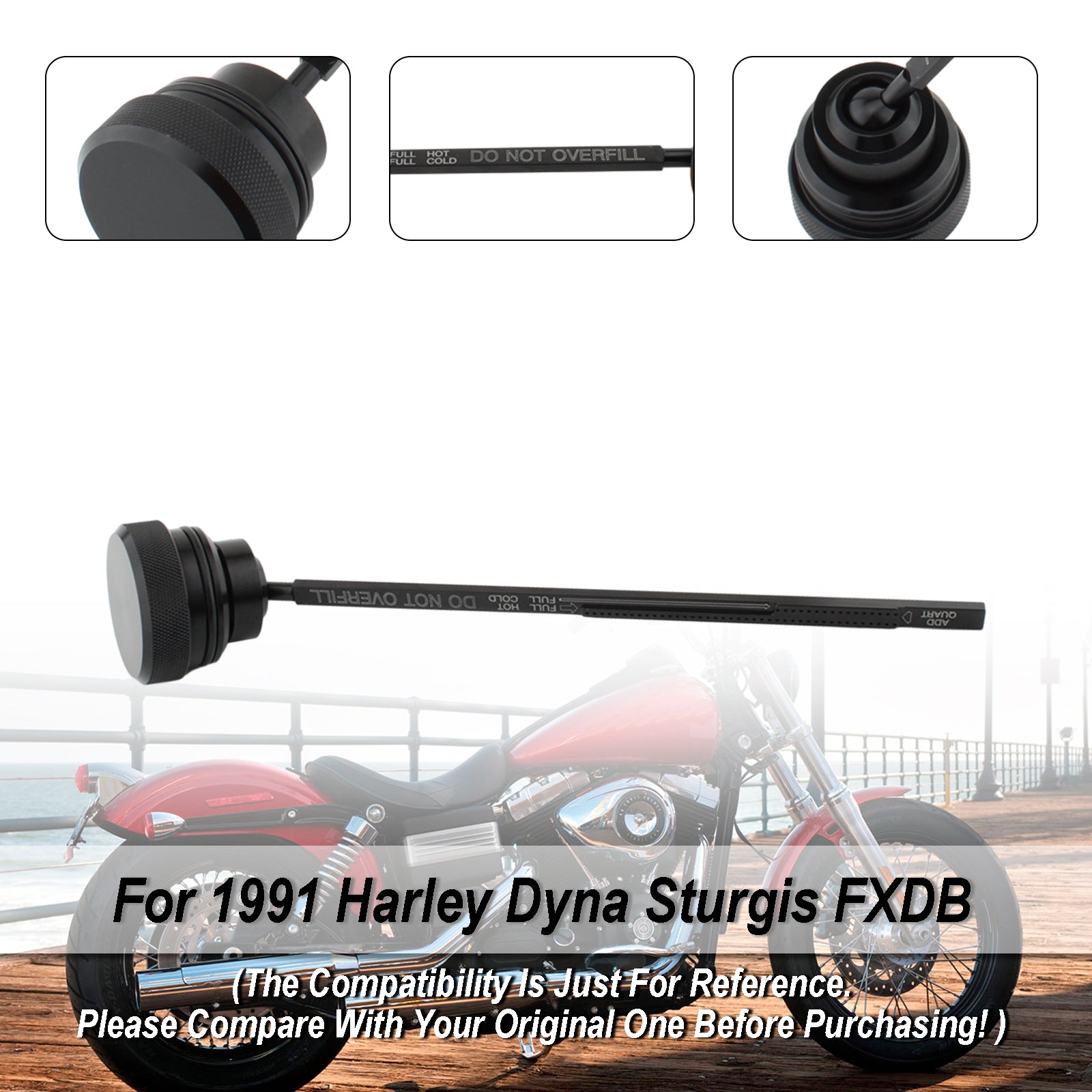 Oliepeilstok Tankdop Plug Fit Voor Dyna Wide Glide FXDL 1991-1998 0710-0001