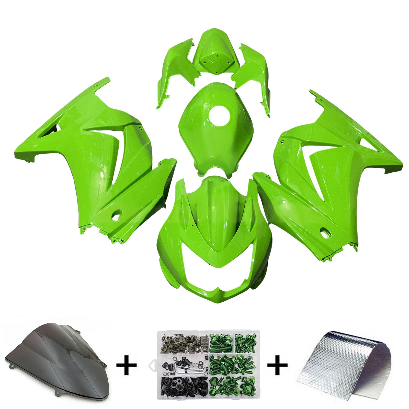 Injeksjon Fairing Kit Bodywork Plast Abs Fit for Kawasaki Ex250 Ninja250r 2008-2012