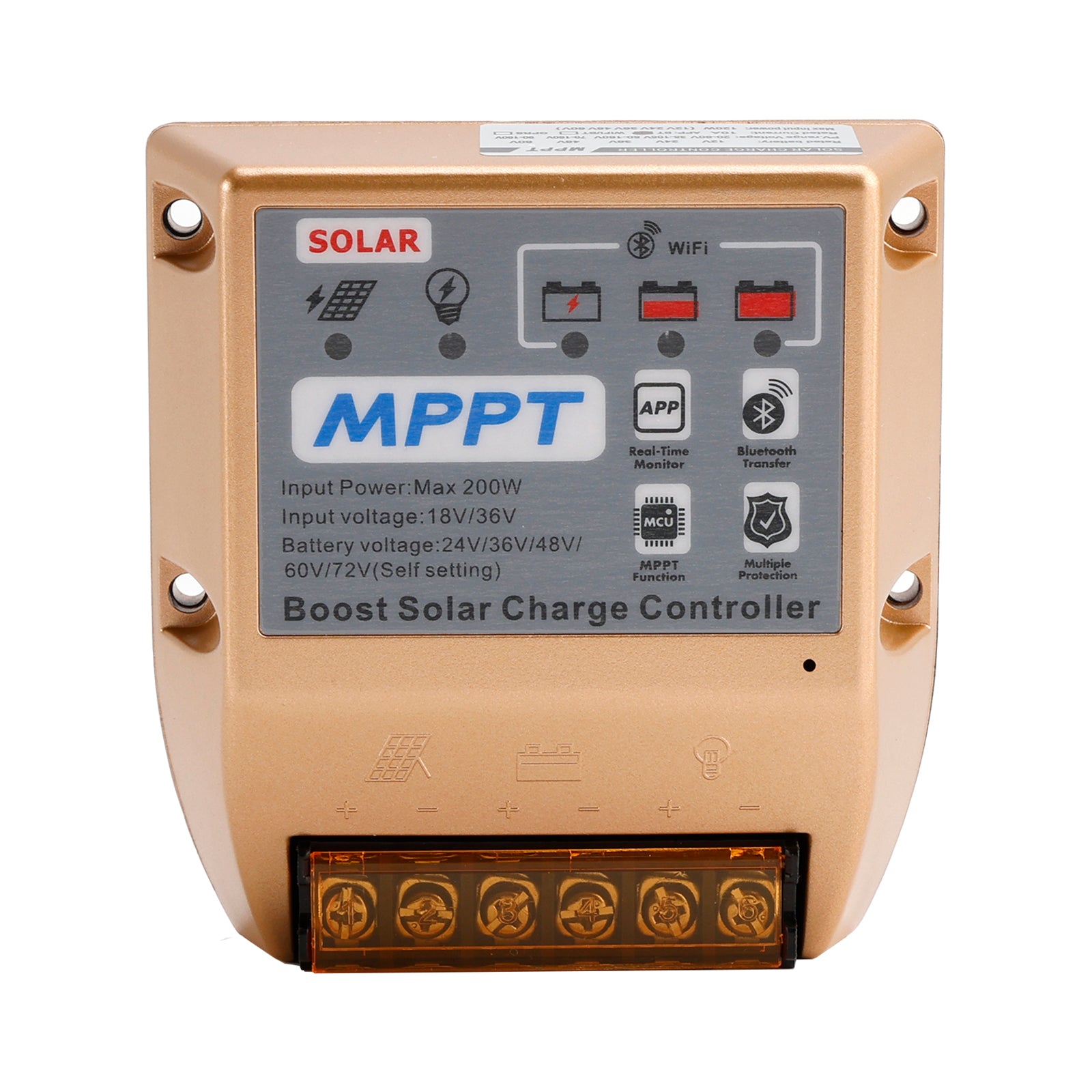 10A/20A/30A Boost MPPT-zonnecontroller 24V36V48V60V72V Mobiele APP Smart Control