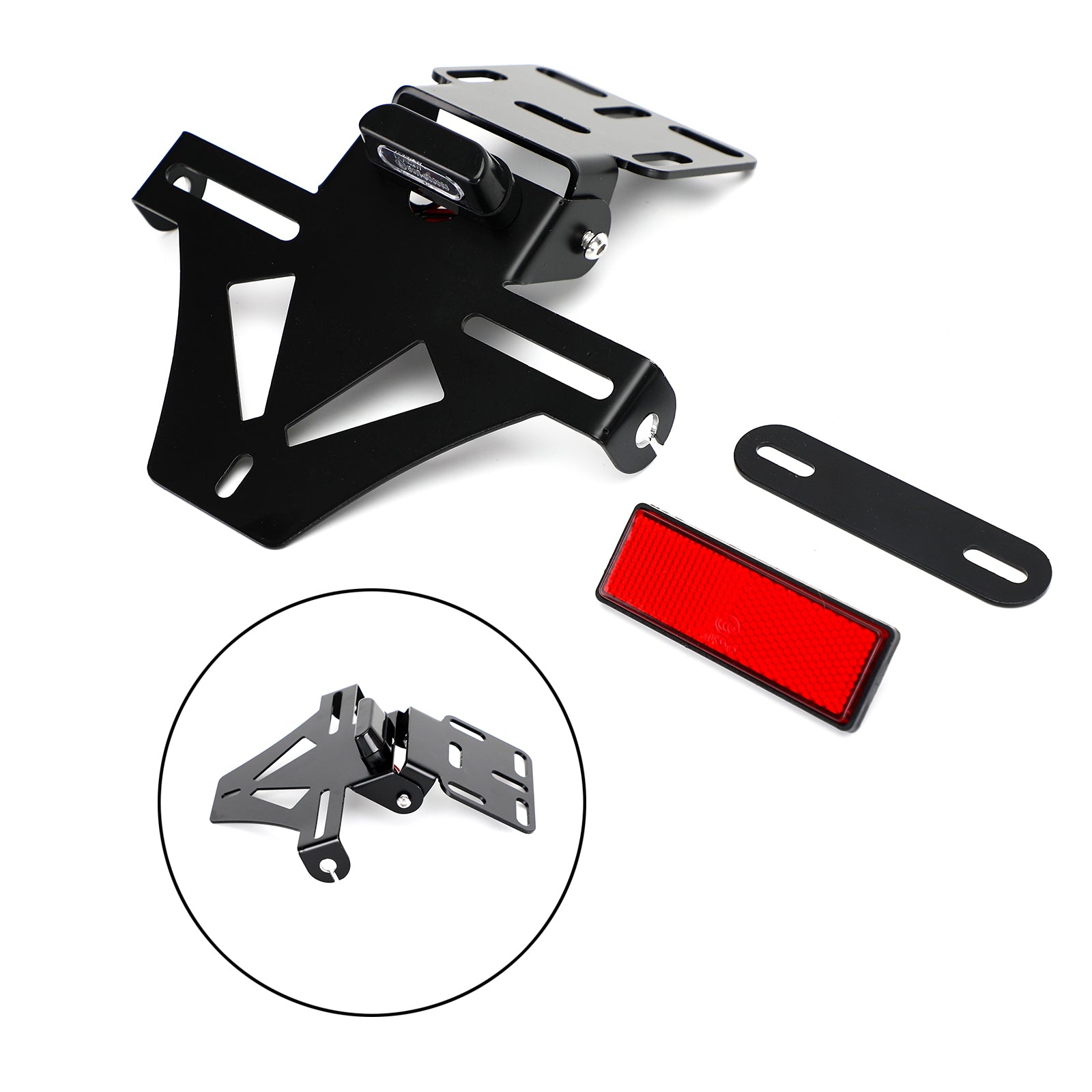 Universal Motorcycle Adjustable Angle License Number Plate Frame Holder Bracket