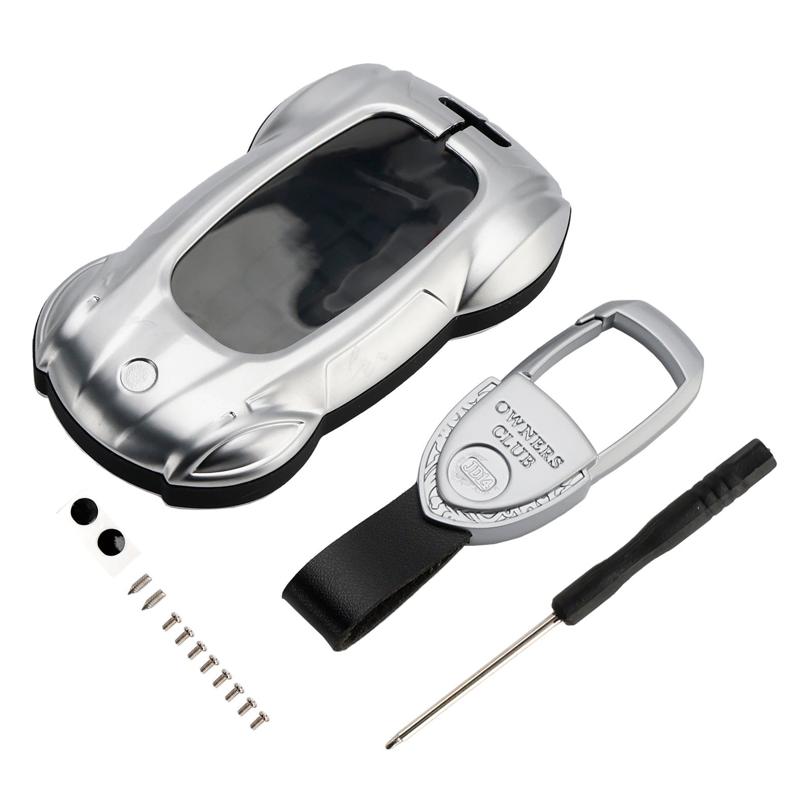 Leather Alloy Zinc Car Key Silvery Case Cover For Lexus ES260h/RX350h/LS500h