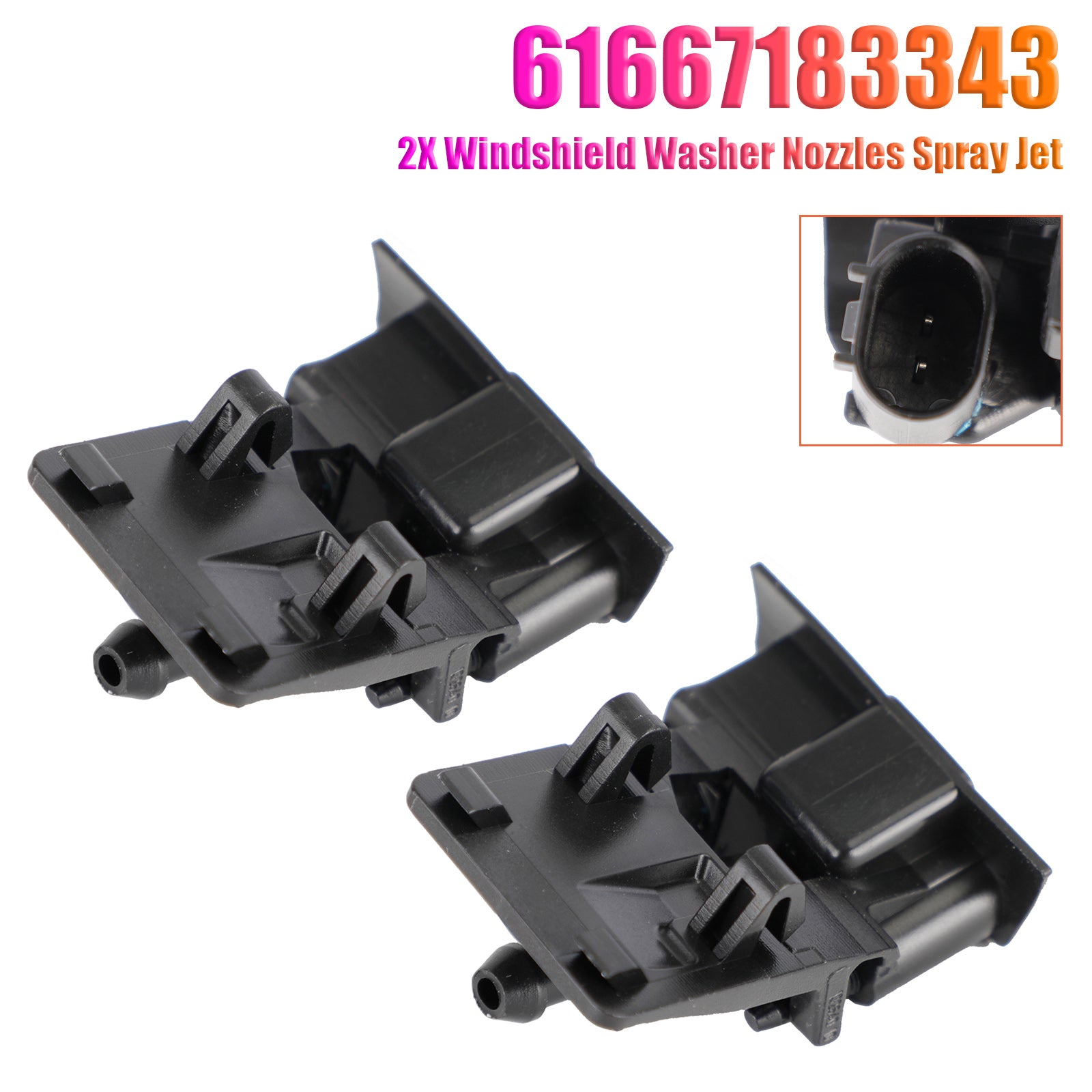 2X Windshield Washer Nozzles Spray Jet for BMW X1 E84 X6 E71 61667183343
