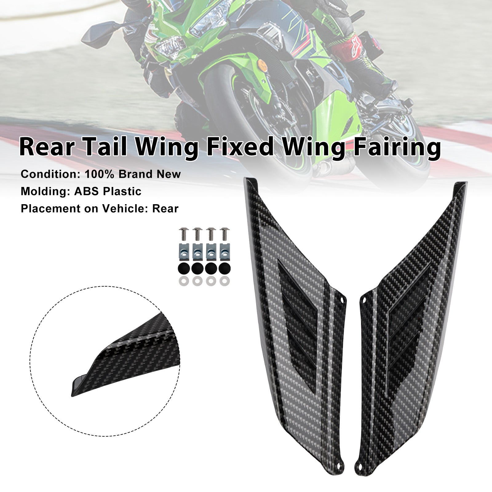 2023-2025 Kawasaki NINJA ZX-4R ZX-4RR Carénage d'aile arrière à aile fixe