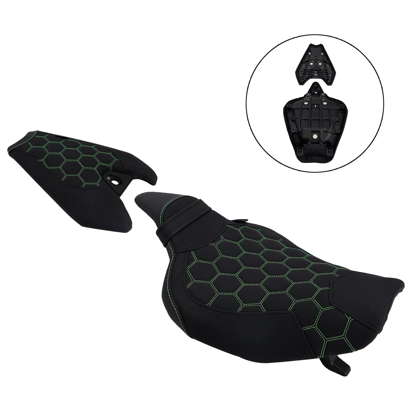 Driver&Passenger Seat Kit Rear Cushion Green2 For Kawasaki Z1000 2014-2025 2024
