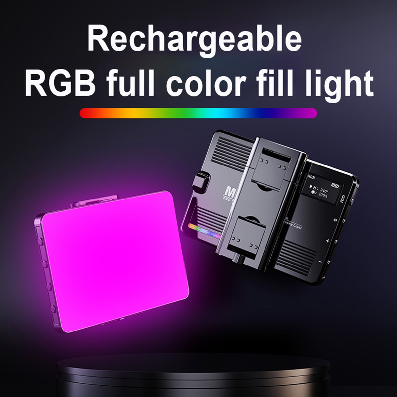 Lumière de poche RVB 3000-9900K, lumière de remplissage LED polychrome fine, lumière douce en direct