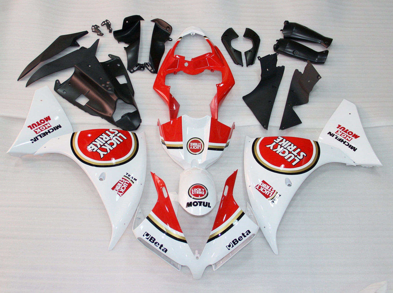 2012-2014 Yamaha YZF R1 Rood Wit Lucky Strike Racing Plastics Generiek