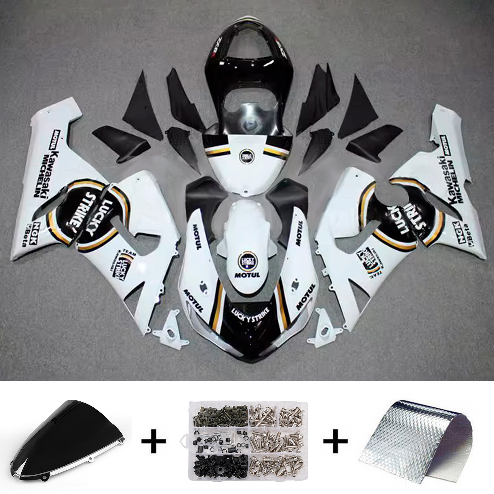 Kit carena iniezione carrozzeria in plastica ABS adatta per Kawasaki ZX6R 636 2005-2006