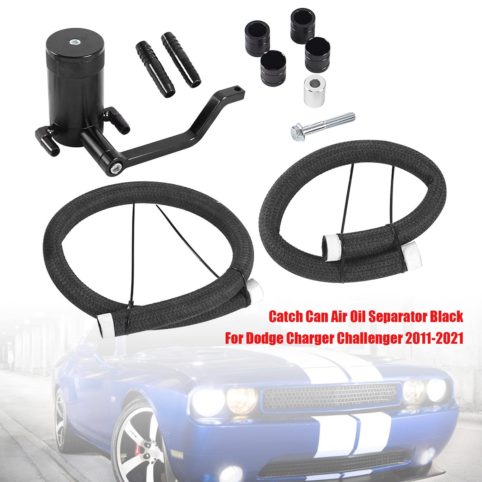 Catch Can Air Oil Separator Black For Dodge Charger Challenger 2011-2021