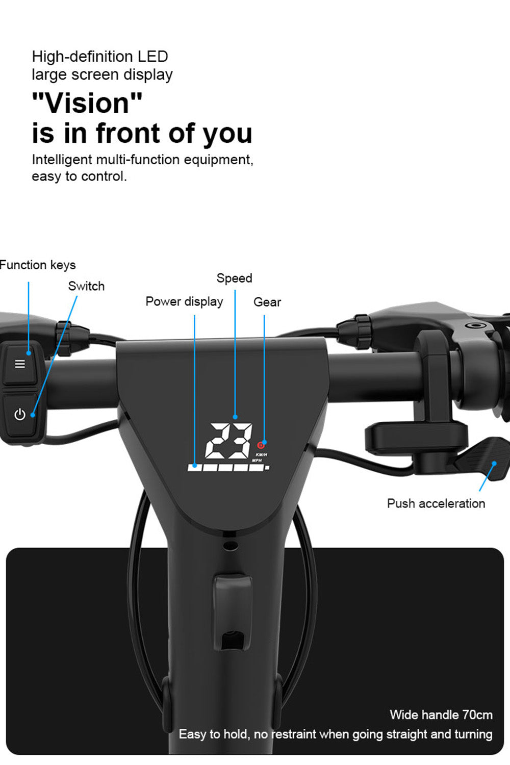 Scooter elétrico dobrável adulto de alta potência e longo alcance off-road de 2400 W com acionamento duplo