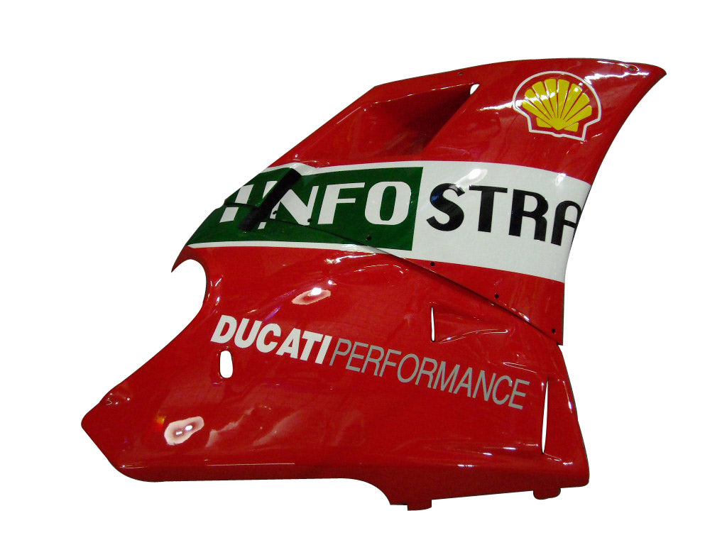 1996-2002 Ducati 996/748 Red White Infostrada Bodywork Fairing ABS Injection Mold 3# Generic