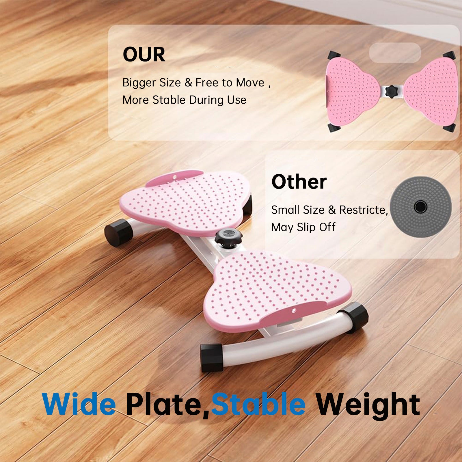 Waist Twisting Machine Fitness Tool Ab Twister Board 150kg Capacity & 20dB Ultra-Quiet Anti-Slip Home Gym Workout Equipment for Women Belly Fat Pink/Blue