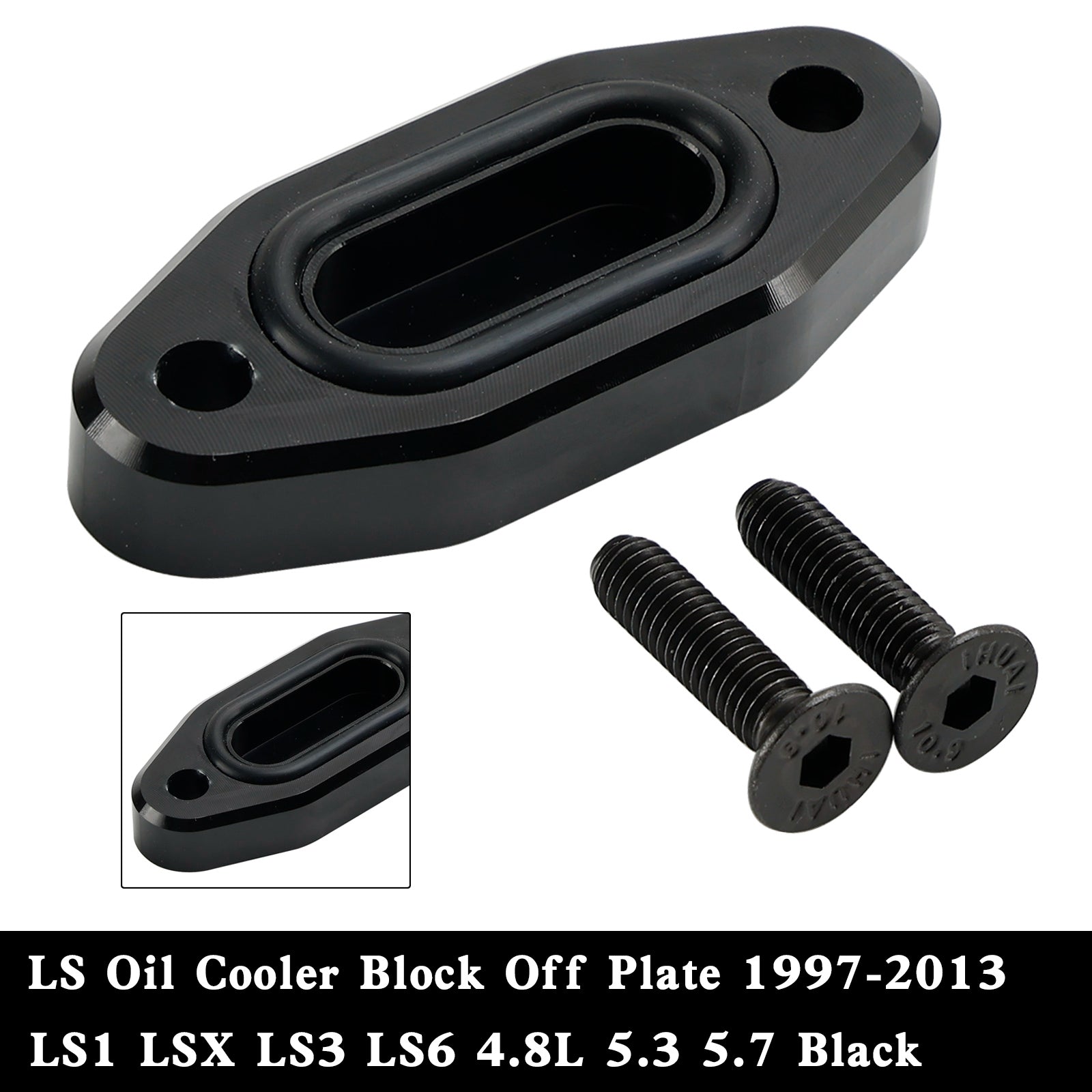 1997-2003 GM LS-serie LSX LS1 LS2 LS3 LS6 LQ4 LQ9 LM7 V8-motoren LS oliekoeler Block Off Plate