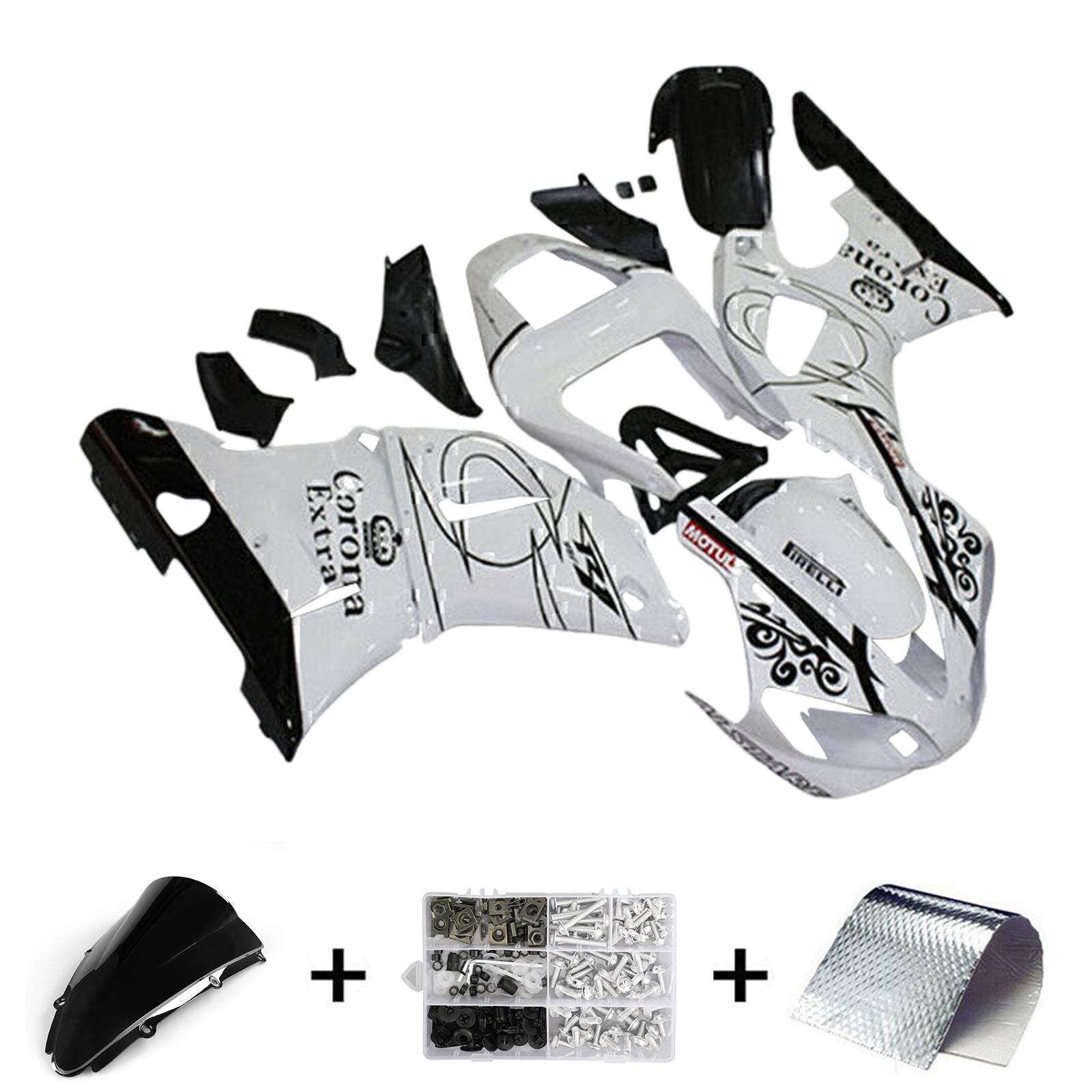 2000-2001 Yamaha YZF 1000 R1 Kit de carénage d'injection carrosserie plastique ABS