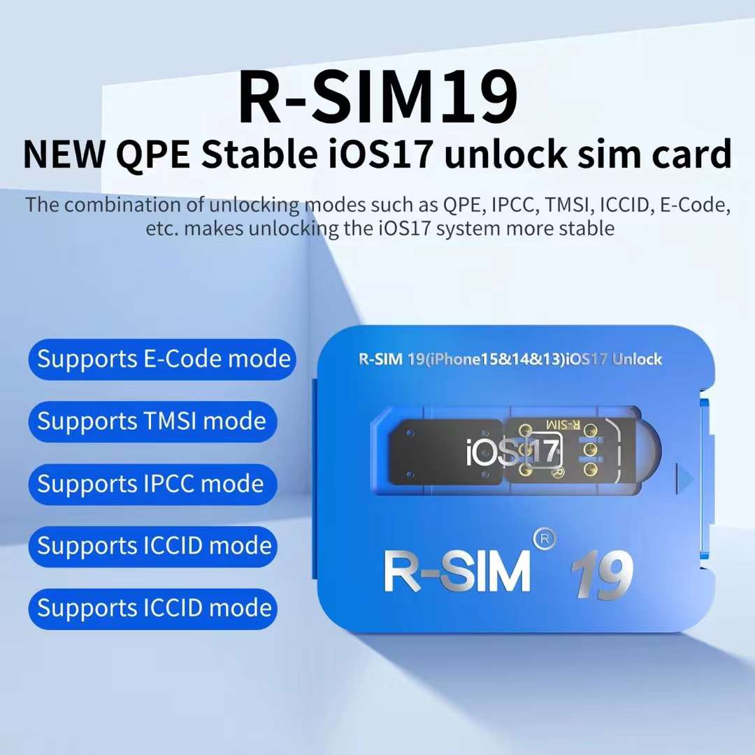 Upgrade RSIM 19 QPE Stable Unlock SIM Card for iPhone 15 Plus 14 13 Pro 12 IOS17