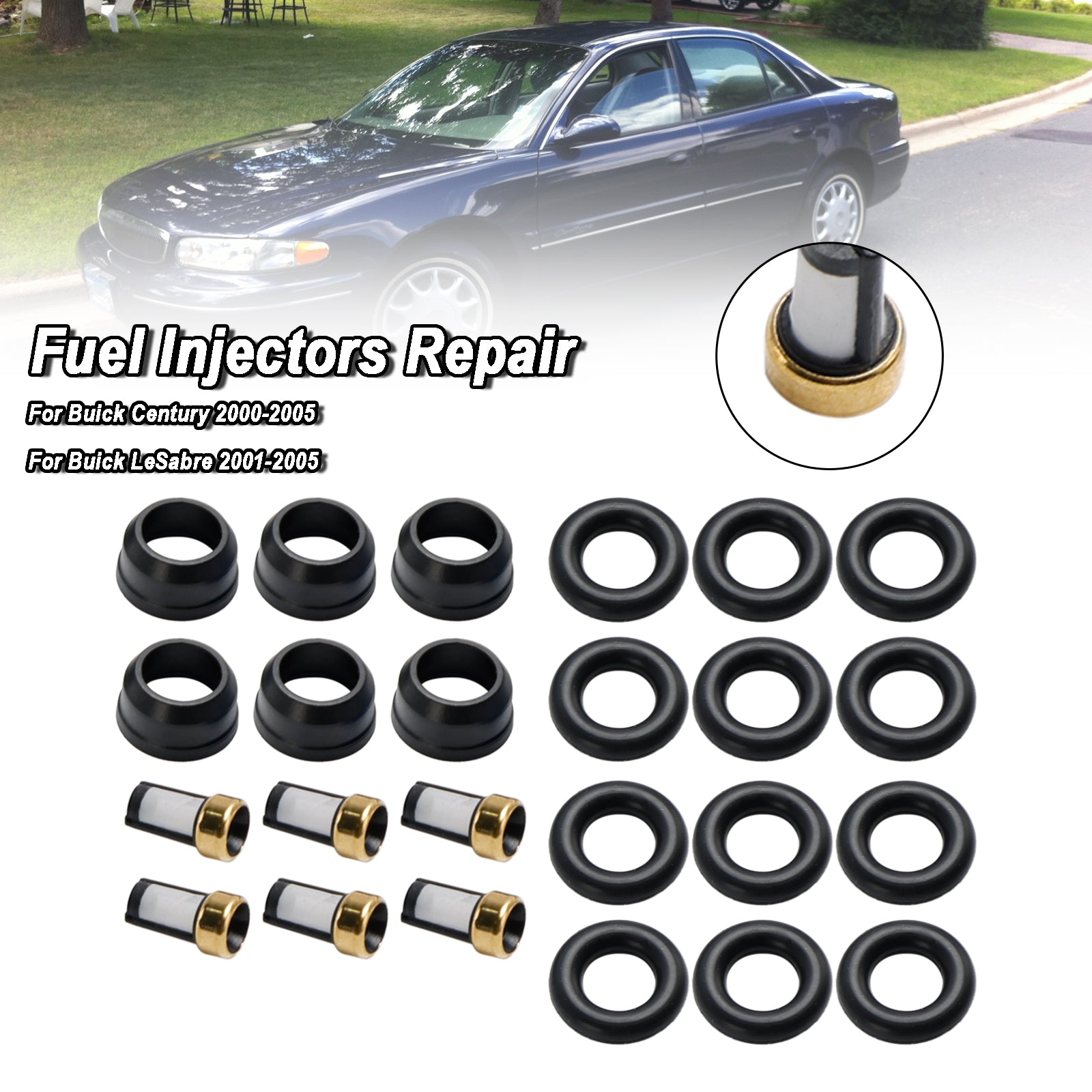 6 PCS Kit de reparo de injetor de combustível O-Rings FJ318 Fit Buick Fit Chevy Fit Pontiac