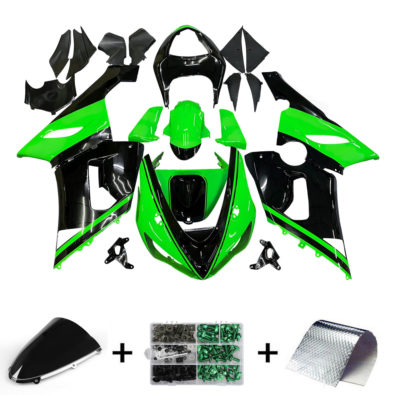 Injection Fairing Kit Bodywork Plastic ABS fit For Kawasaki ZX6R 636 2005-2006