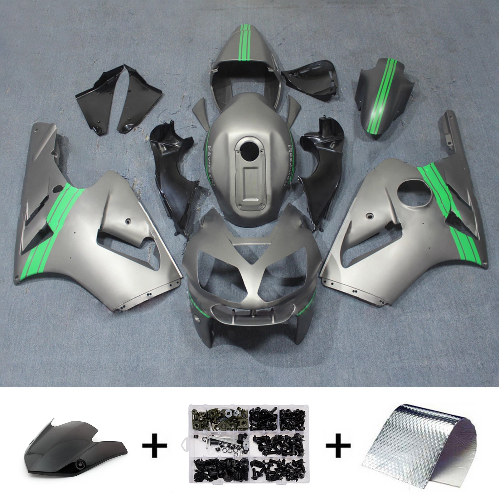 Kit carena iniezione carrozzeria in plastica ABS adatta per Kawasaki ZX12R 2002-2005