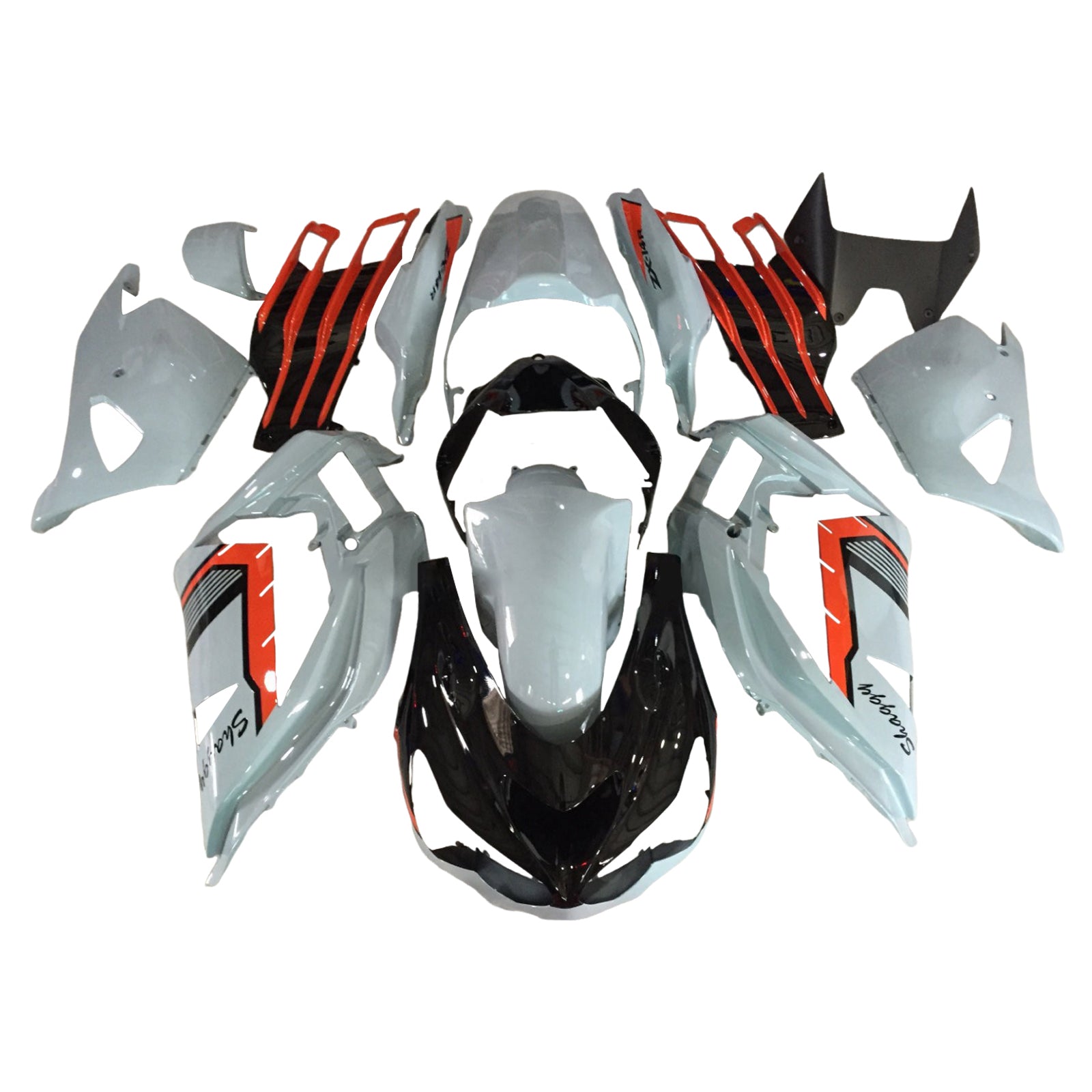 Injeksjon Fairing Kit Bodywork Plast Abs Fit for Kawasaki ZX6R 636 2013-2018