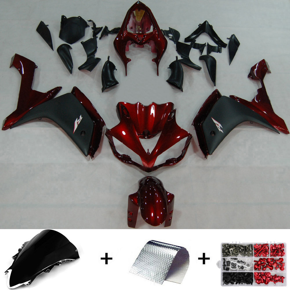 2007-2008 Yamaha YZF-R1 Red Cherry Black Racing Fairings Generic