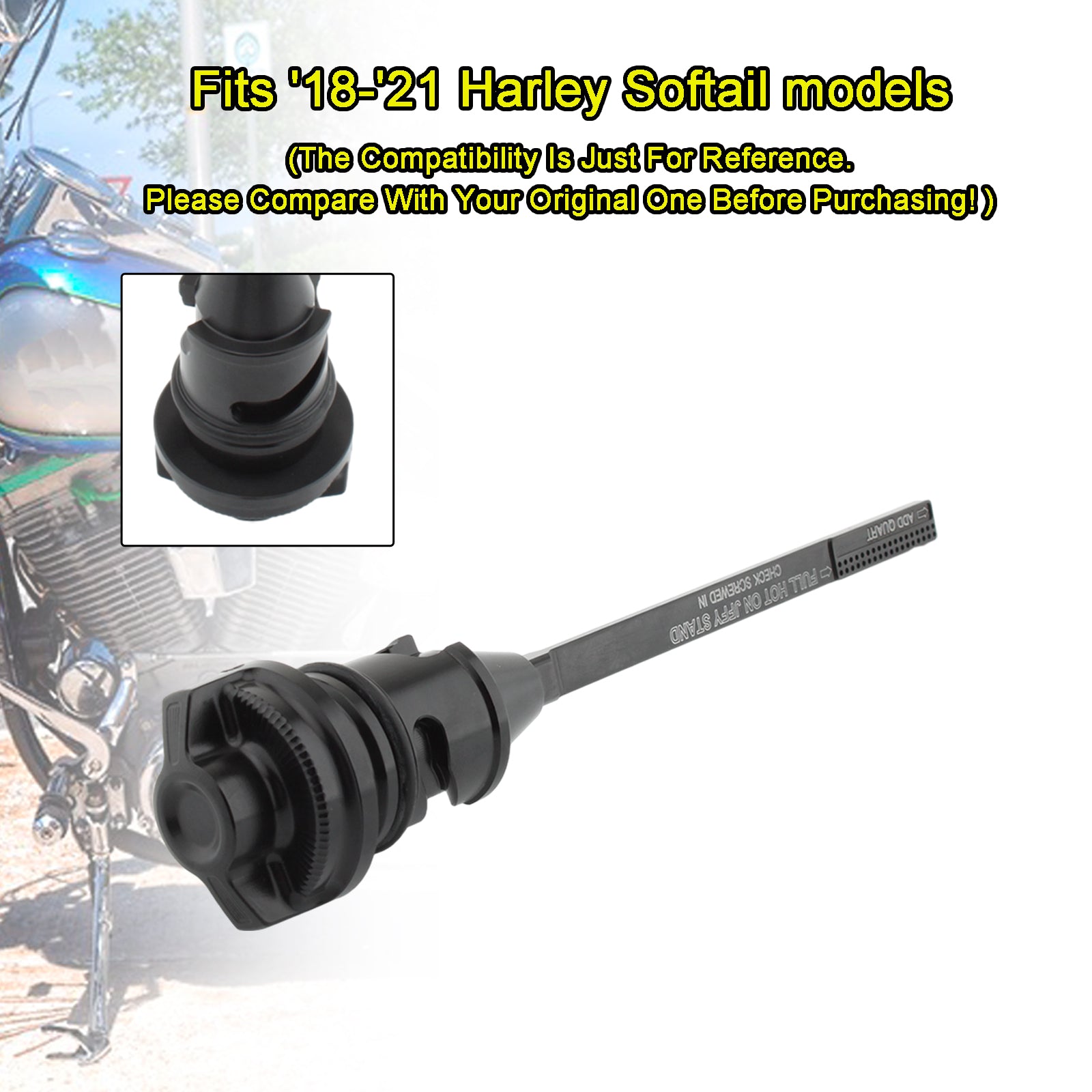 Oil Dipstick Tank Cap Plug Fit For Softail Breakout Fat Boy 114 Street Bob 18-22