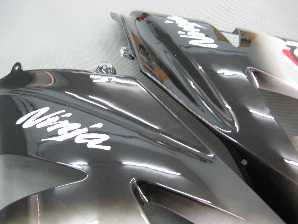 2006-2007 Kawasaki ZX 10R Amotopart Fairings Black White West Racing Customs Fairing