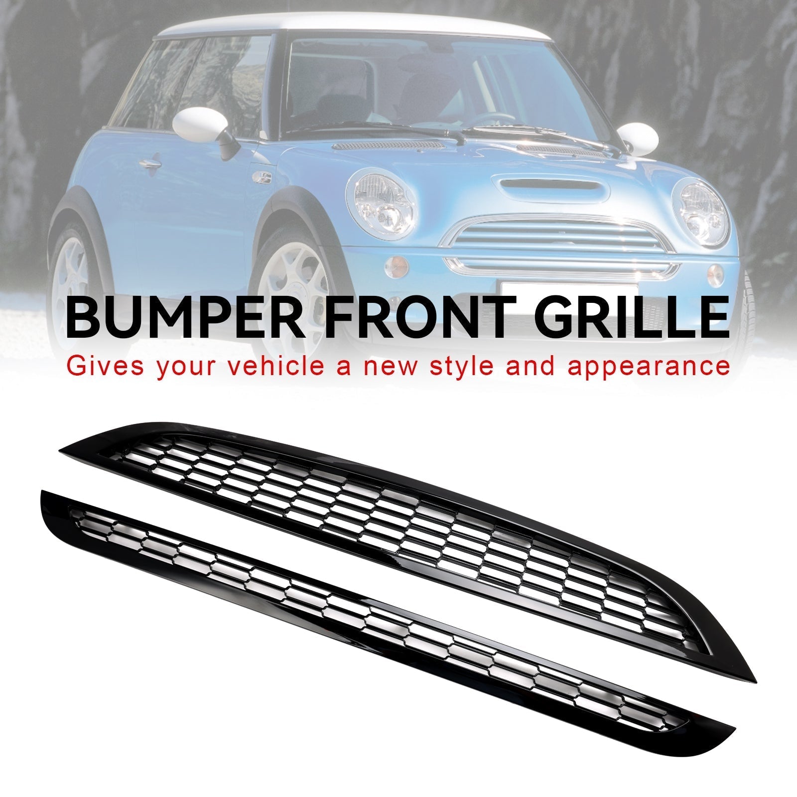 2002-2006 MINI R50 One 1.4d Honeycomb Mesh Front Grill Grille 2PCS