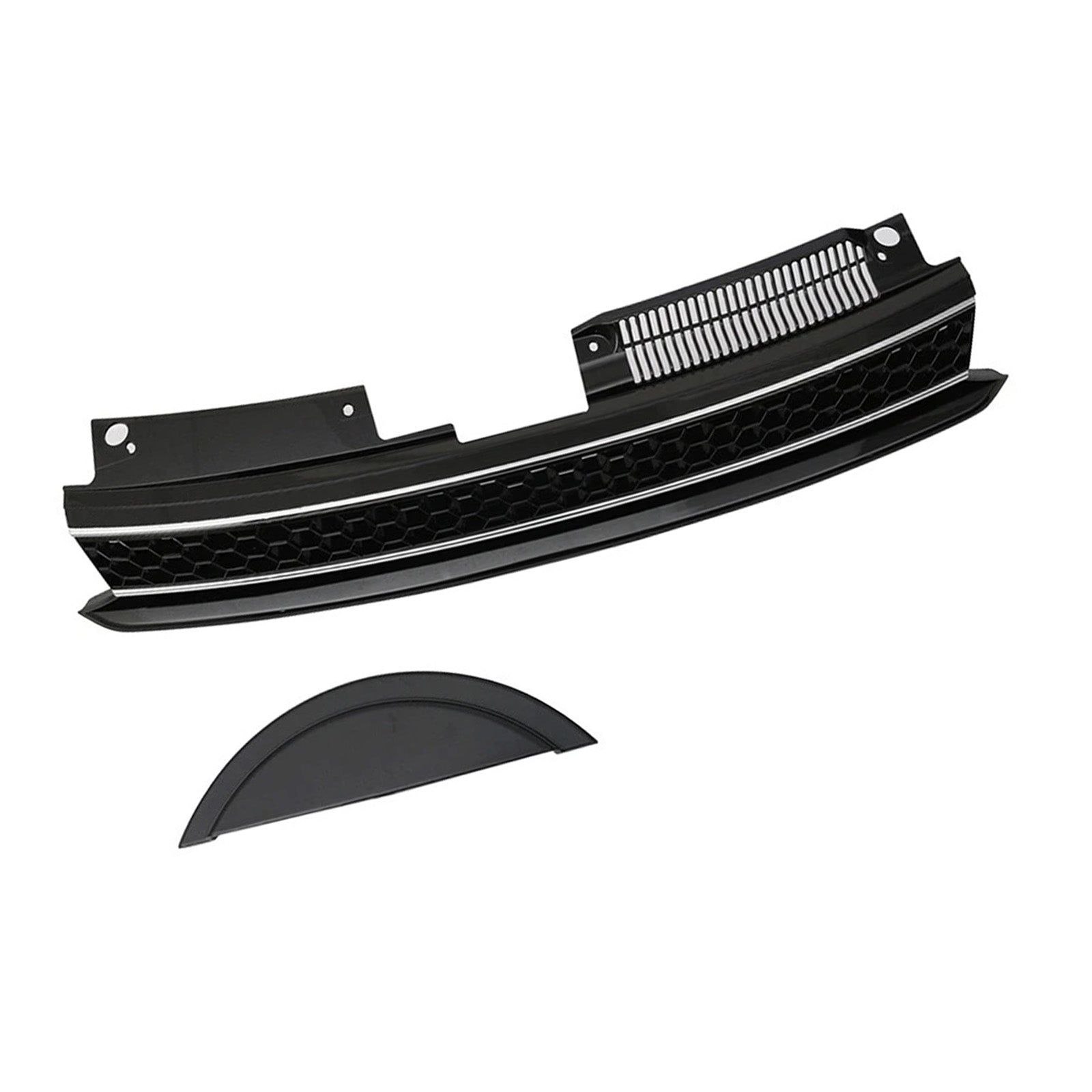 GTI Style Front High Bar Black Chrome Trim Grille Fit VW Golf 6 MK6 2010-2014