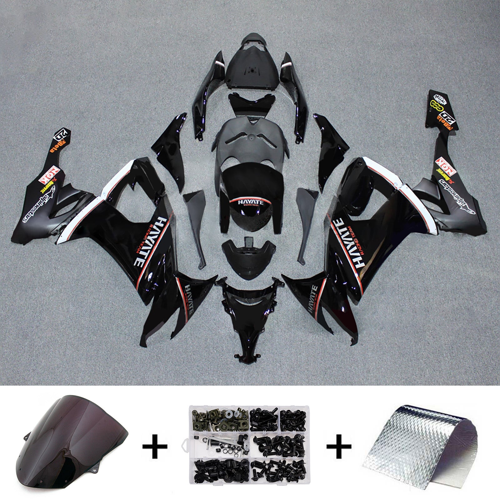 Injection Fairing Kit Bodywork Plastic ABS fit For Kawasaki ZX10R 2008-2010