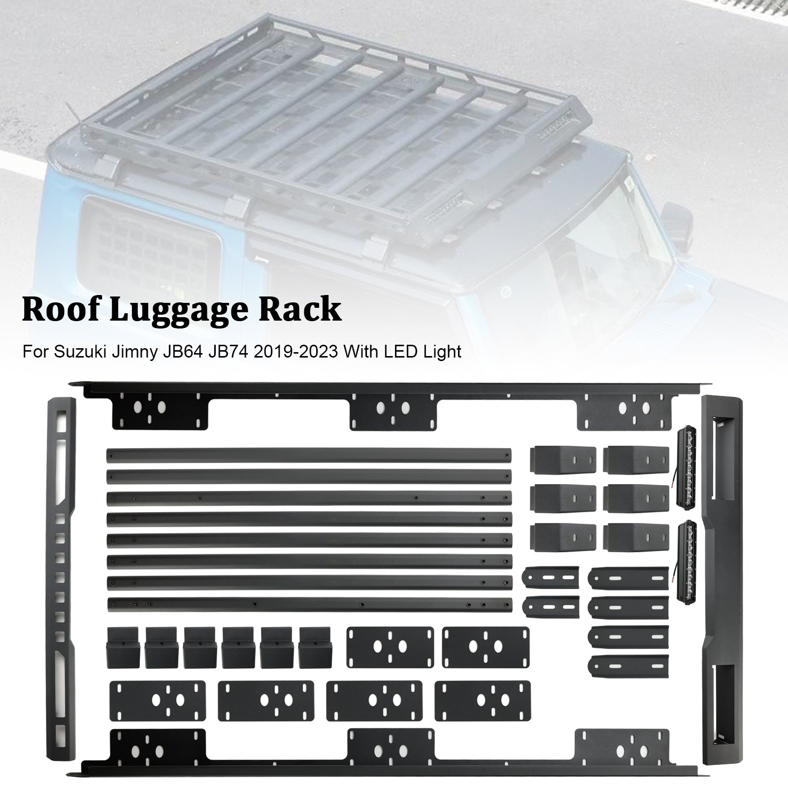 2019-2023 Suzuki Jimny W/ Led Light Aluminium Roof Rack Luggage Rack