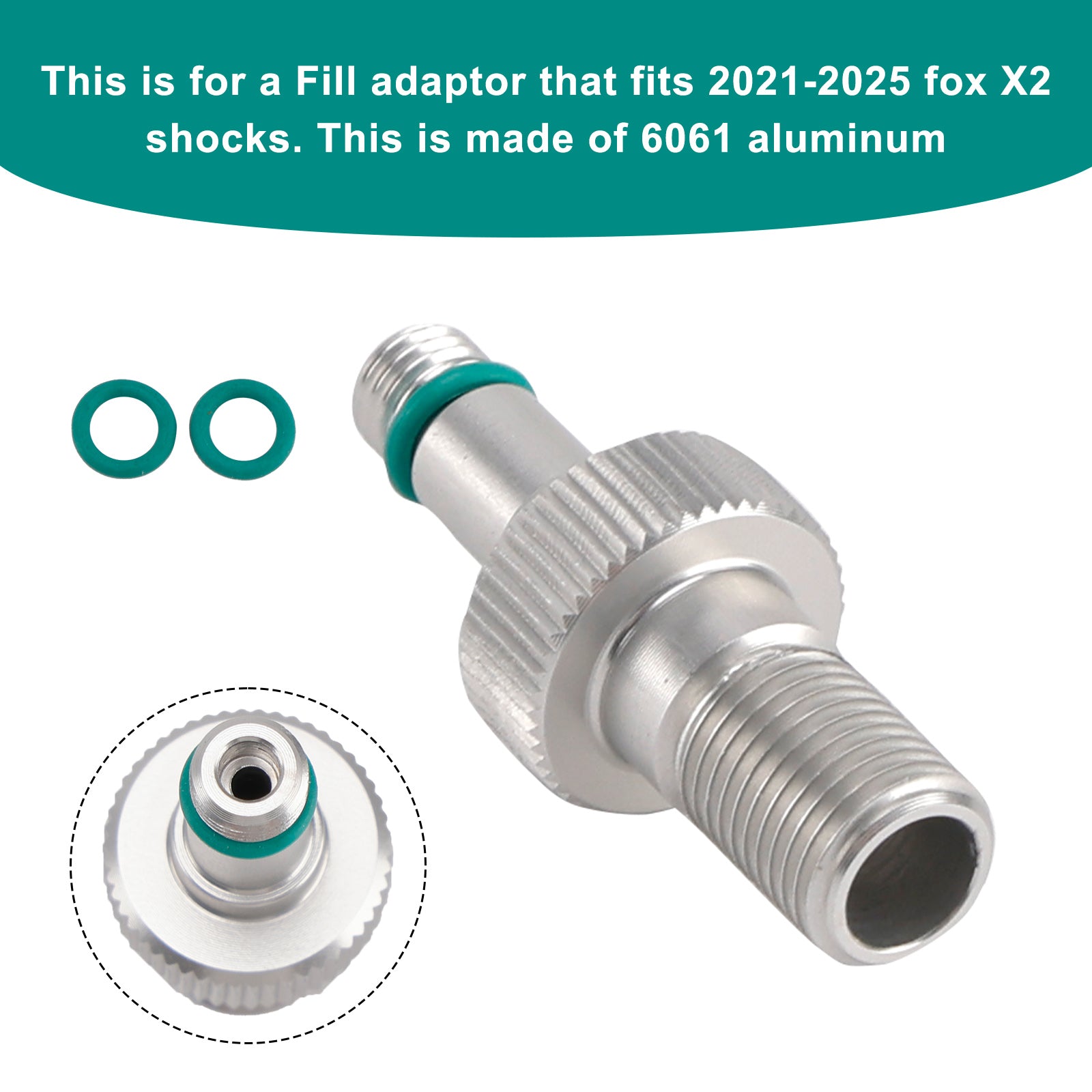 Luftfyllningsadapter - klon av fox #803-01-826-Rezi-ände för Fox X2/DHX2 2021-2025