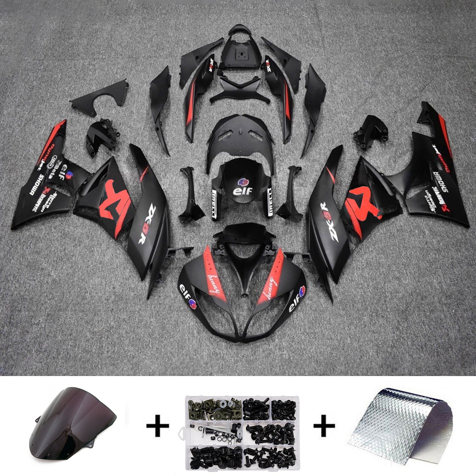 Injection Fairing Kit Bodywork Plastic ABS fit For Kawasaki ZX6R 636 2009-2012