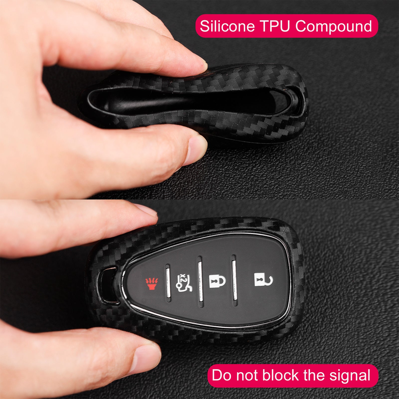 Leather Silicone Car Key Case Cover With Buckle For Chevrolet