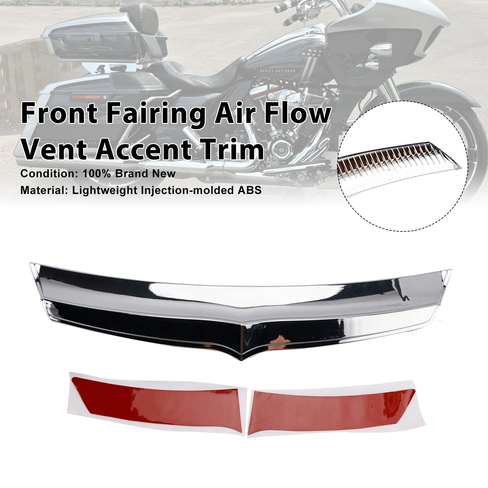 Front Fairing Air Flow Vent Accent Trim For Road Glide FLTRX 2015-Up