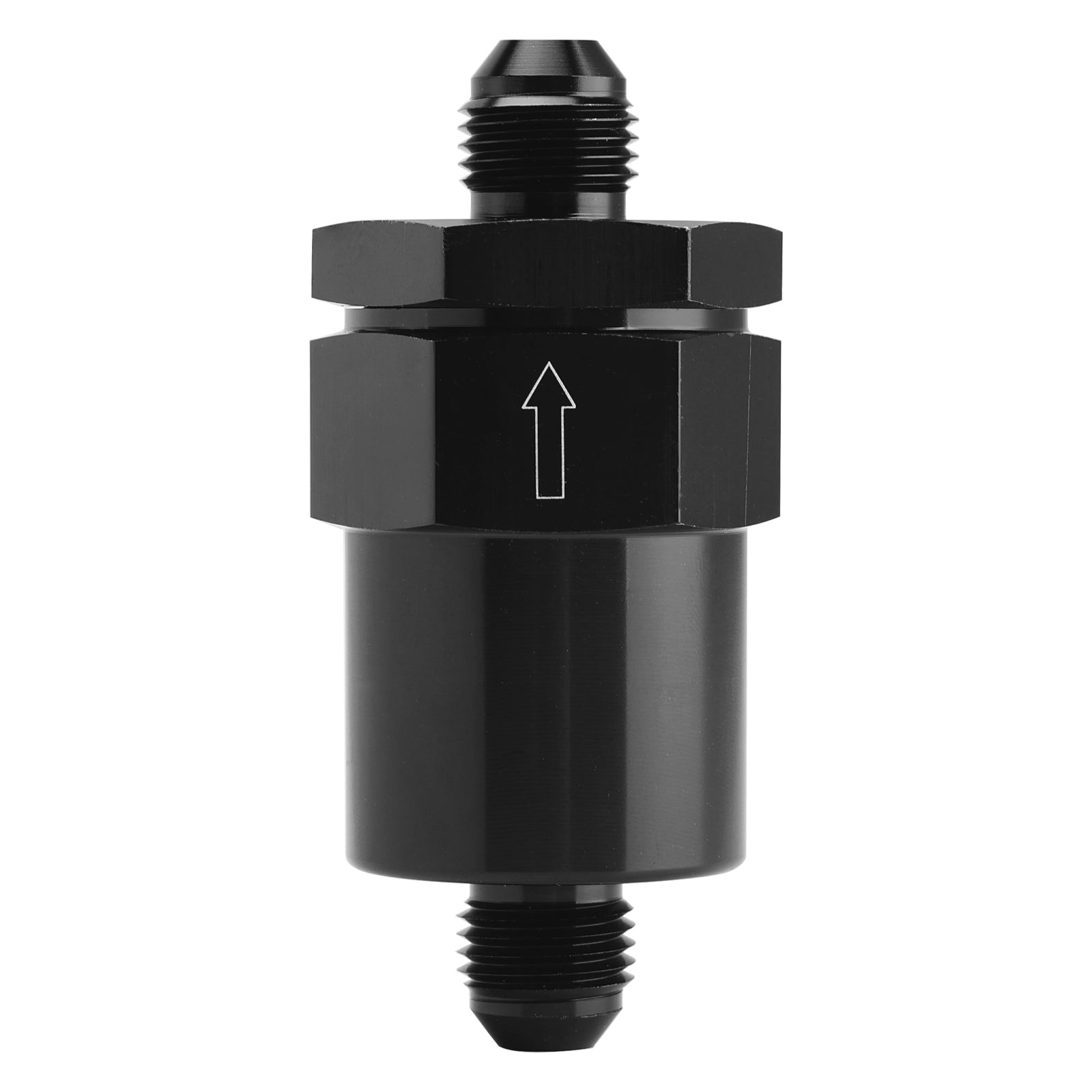 AN6 Black Inline Fuel Systems Filter Adapter With 30 Micron Filter Element