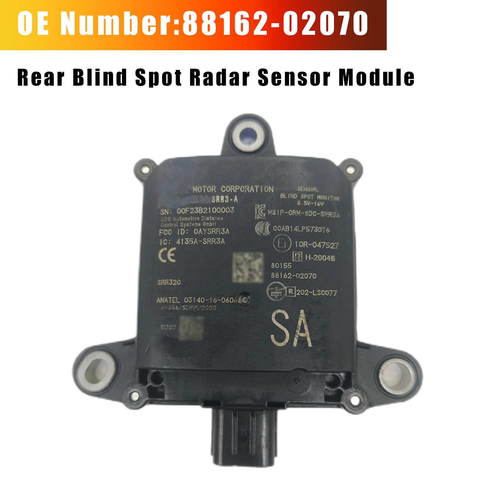 Rear Blind Spot Radar Sensor Module 88162-02070 For Toyota Corolla 2020-2023