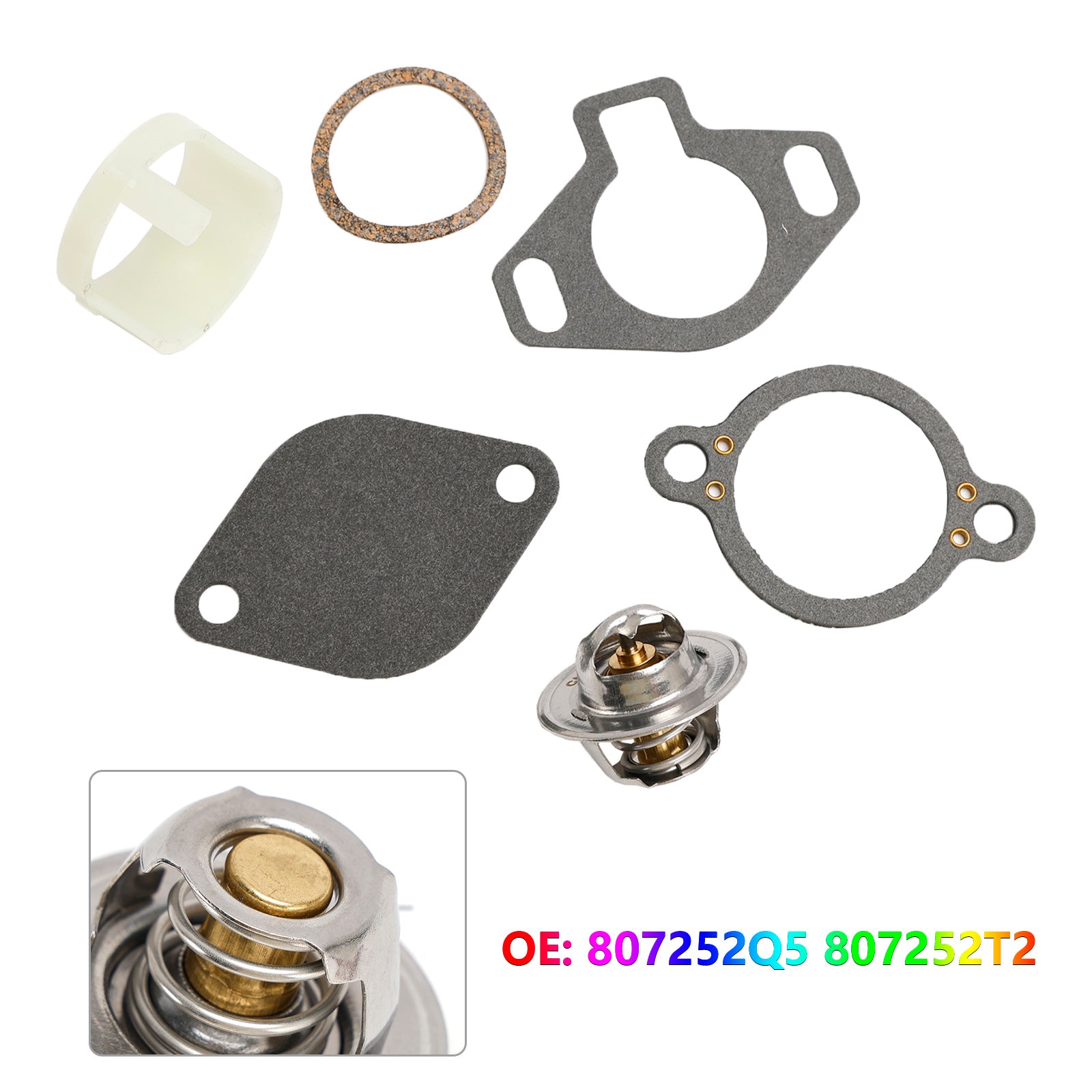 Thermostat Kit 160°With Plastic Sleeve 807252Q5 807252T2 for MerCruiser