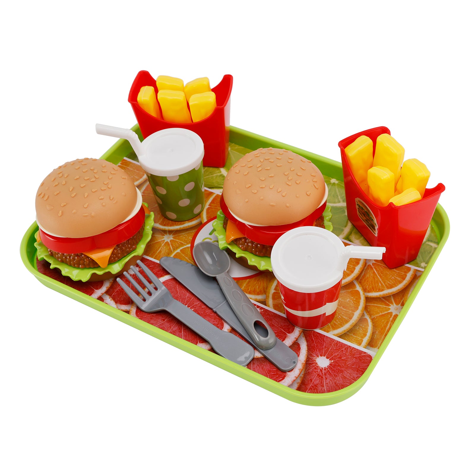 Hamburger Wafels Frietjes Drinken Speelvoedsel Doe alsof speelgoed Keukenset Kinderspeelgoedset
