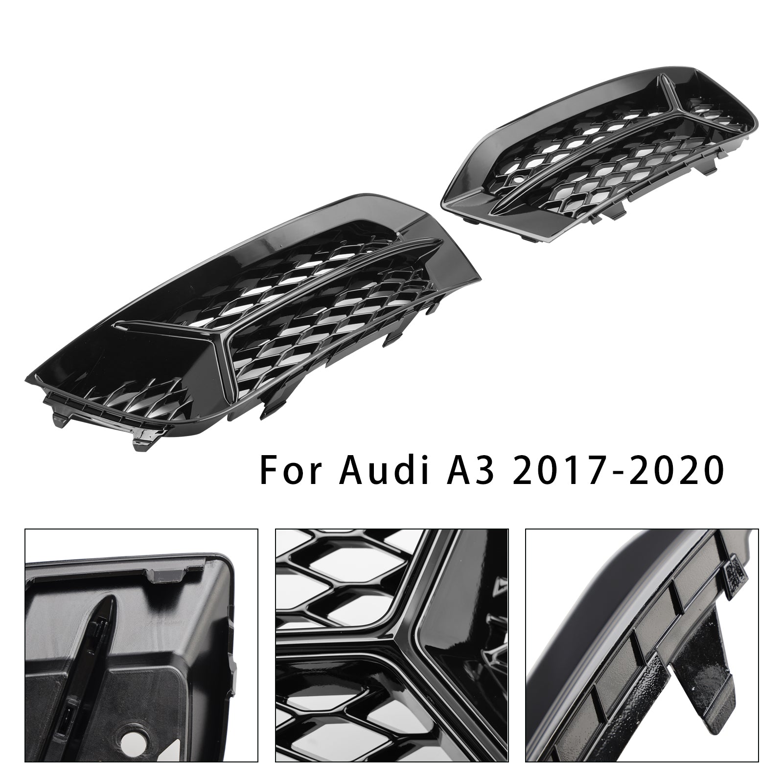 2017-20202020 AUDI A3 Bumper Grill Fog Light Cover Lemp Frame Trim
