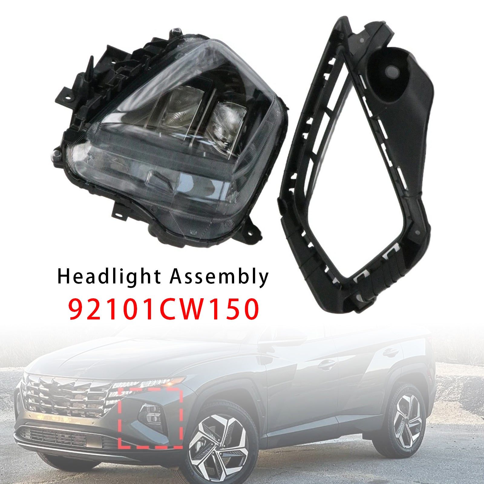 Front Left LED Headlight 92101CW150 For Hyundai Tucson SEL 2022-2024